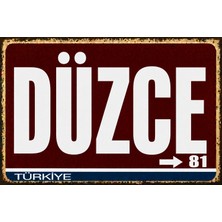 Lucena Düzce 81 Metal Duvar Tabelası Retro Vintage Dekoratif Şehir Plakası
