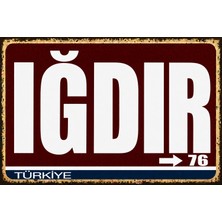 Lucena Iğdır 76 Metal Duvar Tabelası Retro Vintage Dekoratif Şehir Plakası