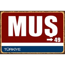 Lucena Muş 49 Metal Duvar Tabelası Retro Vintage Dekoratif Şehir Plakası