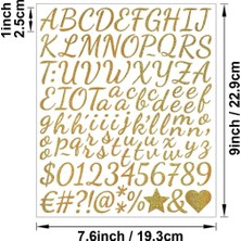 BNG STR Büyük Boy El Yazısı Simli Harf Sticker Seti  2.5 cm Kaligrafi Albüm Etiketi Gold