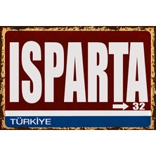 Lucena Isparta 32 Metal Duvar Tabelası Retro Vintage Dekoratif Şehir Plakası