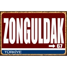 Lucena Zonguldak 67 Metal Duvar Tabelası Retro Vintage Dekoratif Şehir Plakası
