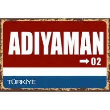 Lucena Adıyaman 02 Metal Duvar Tabelası Retro Vintage Dekoratif Şehir Plakası
