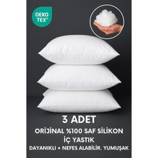 Yamesa 3 Adet Avangard Iç Yastık Orijinal %100 Saf Silikon Iç Dolgu Kırlent, Kare Veya Dikdörtgen Dayanıklı, Nefes Alabilir ve Yumuşak