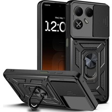 Nanospace Tecno Pova 8 Uyumlu Kılıf Kamera Korumalı Sürgülü Vega Yüzüklü Standlı Kılıf