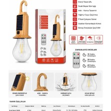 Renas Store Solar Şarjlı LED Kamp Feneri Uzaktan Kumandalı Askılı Taşınabilir Acil Durum Lambası PD572