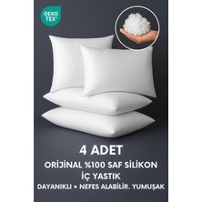 Yamesa 4 Adet Avangard Iç Yastık Orijinal %100 Saf Silikon Iç Dolgu Kırlent, Kare Veya Dikdörtgen Dayanıklı, Nefes Alabilir ve Yumuşak