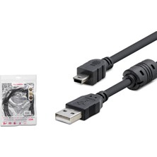 Renas Store USB Mini V3/5pin To USB Kablo 1.5 M - Si̇yah HDX7538