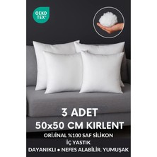 Yamesa 3 Adet 50X50 Avangard Iç Yastık Orijinal %100 Saf Silikon Iç Dolgu Kare Kırlent, Dayanıklı , Nefes Alabilir ve Yumuşak 400GRAM