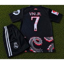 Candy Cup R.e.a.l Madrid Vini Jr. 7 Çocuk Özel Tasarım Futbol Forması Siyah