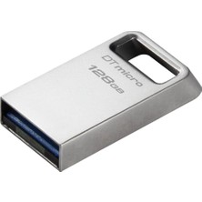 Kingston Datatraveler Micro USB Stick 128GB 200MB/S Metal USB 3.2 Gen 1 - DTMC3G2/128GB, Gümüş