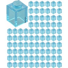 LEGO Yedek Parçalar: Duvar Parçası: 100 Adet 1x1 Şeffaf Mavi 3005 - Parts: Brick: 100 Piece 1x1 Tran