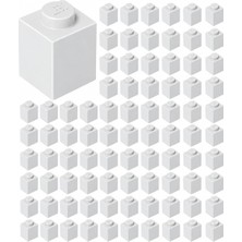 LEGO Yedek Parçalar: Duvar Parçası: 100 Adet 1x1 Beyaz 3005 - Parts: Brick: 100 Piece 1x1 White 3005