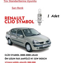Bosch Clio Symbol 2000-2008 Uyumlu Arası Ön Uzun Far Ampülü ( 1 Adet Sarı)