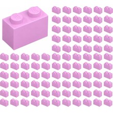 LEGO Yedek Parçalar: Brick: Duvar Parçası: 100 Adet 1x2 Pembe 3004 - Parts: Brick: 100 Piece 1x2 Bri
