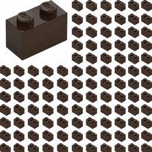 LEGO Yedek Parçalar: Brick: Duvar Parçası: 100 Adet 1x2 Koyu Kahverengi 3004 - Parts: Brick: 100 Pie