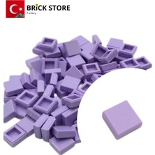 LEGO Yedek Parçalar, 100 Adet 1x1 Tile Düz Fayans Parçası, Lila Rengi (Lavender), 3070