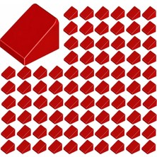 LEGO Yedek Parçalar: Slope: 100 Adet 1X1X2/3 Kırmızı - Red 54200