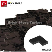 LEGO Yedek PARÇALAR,100 Adet 2x2 Tile Köşeli Fayans Parçası, Siyah Renk (BLACK),14719