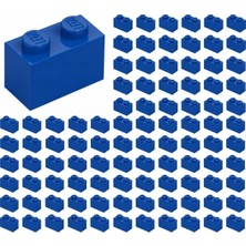 LEGO Yedek Parçalar: Brick: Duvar Parçası: 100 Adet 1x2 Mavi 3004 - Parts: Brick: 100 Piece 1x2 Blue
