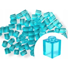 LEGO 50 Adet 1x1 Şeffaf Mavi Tuğla Duvar Parçası - 50 Piece 1x1 Trans-Light Blue Brick Parts