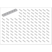LEGO Yedek Parçalar: Plate 1x6: 50 Adet 1x6 Plate Parts Plaka Parçası Açık Gri - Light Bluish Gray P
