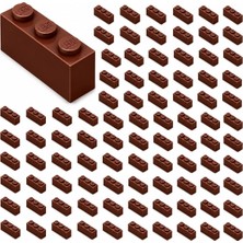 LEGO Yedek Parçalar: Brick: Duvar Parçası: 100 Adet 1x3 Kahverengi 3622 - Parts: Brick: 100 Piece 1x