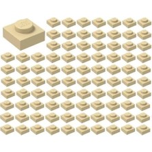 LEGO Yedek Parçalar: Plate: 100 Adet 1x1 Plate Parts Plaka Parçası Krem Tan 3024