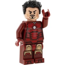 LEGO Marvel Super Heroes Orjinal Iron Man - Mark 3 Armor Minifigür SH0739 (Saçlı Versiyon)