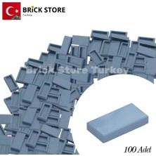 LEGO Yedek Parçalar, 100 Adet 1x2 Tile Düz Fayans Parçası, Kum Mavisi (Sand Blue), 3069