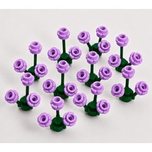 LEGO Orjinal Bitki Ağaç Parçaları: Çiçek: Flowers: 40 Parça Çiçek ve Bitki - 10 Adet Yeşil Bitki ve