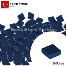 LEGO Yedek Parçalar, 100 Adet 1x1 Tile Düz Fayans Parçası, Lacivert (Dark Blue), 3070