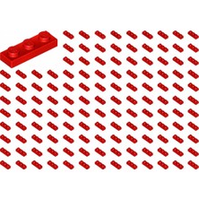 LEGO Yedek Parçalar: Plate 1x3: 100 Adet 1x3 Plate Parts Plaka Parçası Kırmızı - Red Plate 3623