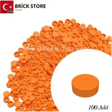 LEGO Yedek Parçalar: 100 Adet 1x1 Tile Round Yuvarlak Fayans Parçası, Turuncu Renk (Orange)
