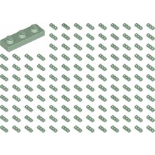 LEGO Yedek Parçalar: Plate 1x3: 100 Adet 1x3 Plate Parts Plaka Parçası Kum Yeşili - Sand Green Plate
