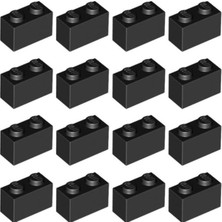 LEGO 50 Adet 1x2 Siyah Tuğla Duvar Parçası - 50 Piece 1x2 Black Brick Parts