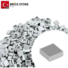 LEGO Yedek Parçalar, 100 Adet 1x1 Tile Düz Fayans Parçası, Açık Gri Rengi, 3070