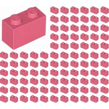 LEGO Yedek Parçalar: Brick: Duvar Parçası: 100 Adet 1x2 Mercan 3004 - Parts: Brick: 100 Piece 1x2 Co