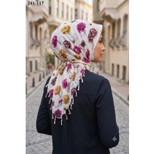 Dolce Cotton Desenli Sökme Boncuklu Eşarp 241-117