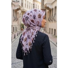 Dolce Cotton Desenli Sökme Boncuklu Eşarp 241-116