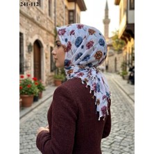 Dolce Cotton Desenli Sökme Boncuklu Eşarp 241-112