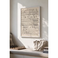 Lia Gallery Vintage Music Sheet Çerçeveli Poster