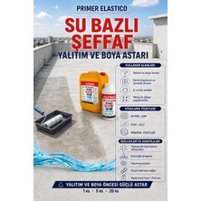 Yapımix Primer Elastico - Şeffaf Su Yalıtım Astarı ve Boya Astarı - Su Bazlı, Emici Yüzeyler Için Aderans ve Yüzey Dengeleme Astarı