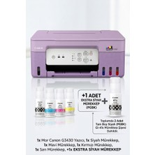 Canon Megatank G3430 Mor Renkli Wi-Fi Çok Fonksiyonlu Mürekkep Tanklı Yazıcı (Tarayıcı + Fotokopi)+Yedek Siyah Mürekkep