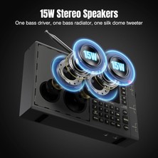 Choyong LC90 Wi-Fi/4g Internet Radyosu, Taşınabilir Fm/sw Radyo, Şarj Edilebilir 5000 Mah Pil, 40.000 Radyo Istasyonu, Bt Hoparlör, Çalar Saat, 15 W Stereo Hoparlör, Tf Kartı Destekler
