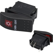 TeknoKapsül Kabin Sembollü Işıklı 3 Pinli On-Off 12-24V Marin Switch