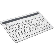 TeknoKapsül Lenovo Lecoo BK100 Bluetooth V3.0 Çoklu Cihaz Uyumlu Şarj Edilebilir Kablosuz Beyaz Türkçe Q Klavye