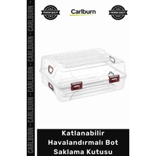 Carlburn Şeffaf Plastik Istiflenebilir Katlanabilir Havalandırmalı Ergonomik Büyük Boy Bot Saklama Kutusu