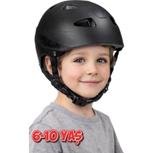 Empressco Siyah Çocuk Kaskı Spor Koruyucu Kask Kaykay Bisiklet Scooter Paten Ekipmanı