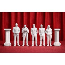 Printech3d Mini Figürler 5'li Mini Insan Figürü ve 2'li Roma Sütunu - 7’li Set - Museum Of Us Müze Dekoru